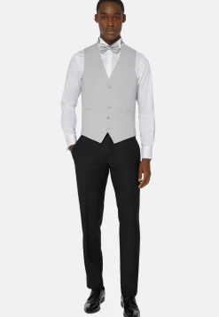 Gilets De Costume-Boggi Milano Gilet Gris Perle En Laine Mélangée gris clair