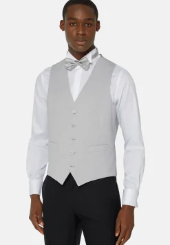 Gilets De Costume-Boggi Milano Gilet Gris Perle En Laine Mélangée gris clair
