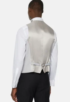 Gilets De Costume-Boggi Milano Gilet Gris Perle En Laine Mélangée gris clair