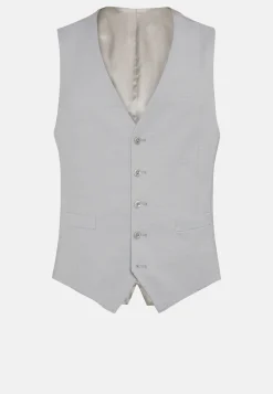 Gilets De Costume-Boggi Milano Gilet Gris Perle En Laine Mélangée gris clair