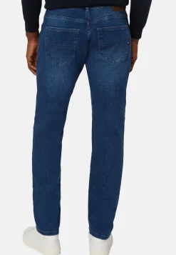 Jeans-Boggi Milano Jean En Denim Extensible Bleu À Délavage Moyen