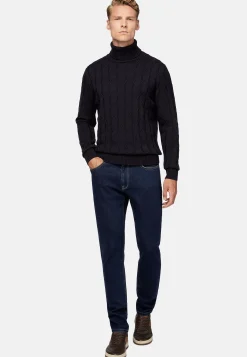 Jeans-Boggi Milano Jean En Denim Extensible Bleu Foncé