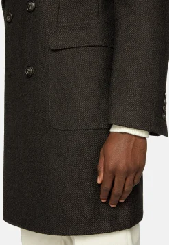 Manteaux-Boggi Milano Manteau Croisé En Laine Marron