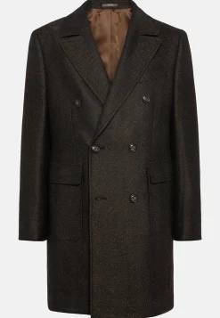 Manteaux-Boggi Milano Manteau Croisé En Laine Marron