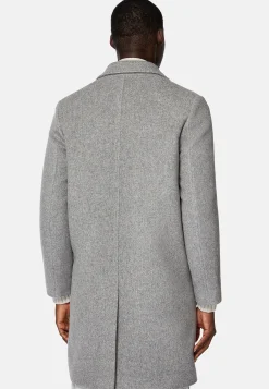 Manteaux-Boggi Milano Manteau En Laine À Simple Boutonnage Gris