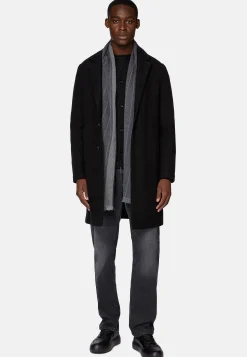 Manteaux-Boggi Milano Manteau En Laine À Simple Boutonnage Noir