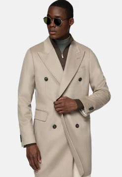 Manteaux-Boggi Milano Manteau En Pur Cachemire À Double Boutonnage Beige
