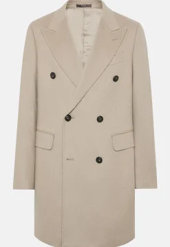 Manteaux-Boggi Milano Manteau En Pur Cachemire À Double Boutonnage Beige