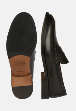 Moccasins-Boggi Milano Mocassin En Cuir Tamponné Noir