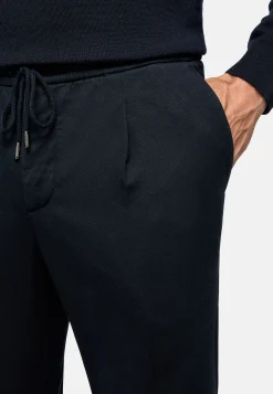 Pantalons-Boggi Milano Pantalon City En Coton Tencel Extensible