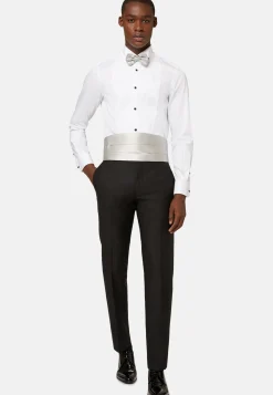 Pantalons-Boggi Milano Pantalon De Smoking En Laine Noir