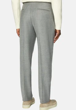 Pantalons-Boggi Milano Pantalon En Flanelle Extensible. Light grey