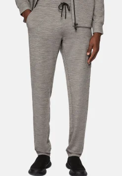 Sweats Et Joggings-Boggi Milano Pantalon En Scuba Léger Et Laine Mélangés Gris