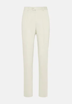 Pantalons-Boggi Milano Pantalon En Velours De Coton Crème