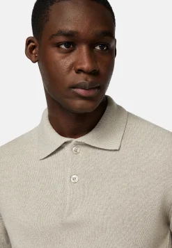 Tricots|Polos-Boggi Milano Polo Maille Sable En Cachemire Mélangé