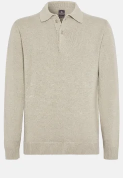Tricots|Polos-Boggi Milano Polo Maille Sable En Cachemire Mélangé