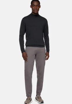 Tricots-Boggi Milano Pull À Col Montant Anthracite En Laine Mérinos Superfine