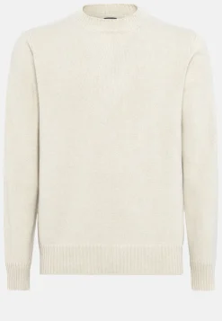 Tricots-Boggi Milano Pull Blanc À Col Rond En Cachemire