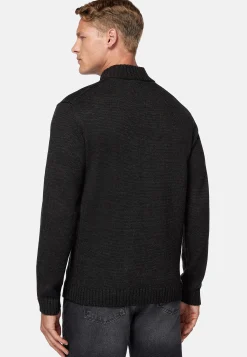 Tricots-Boggi Milano Pull Col Montant Anthracite En Laine Mérinos Charbon