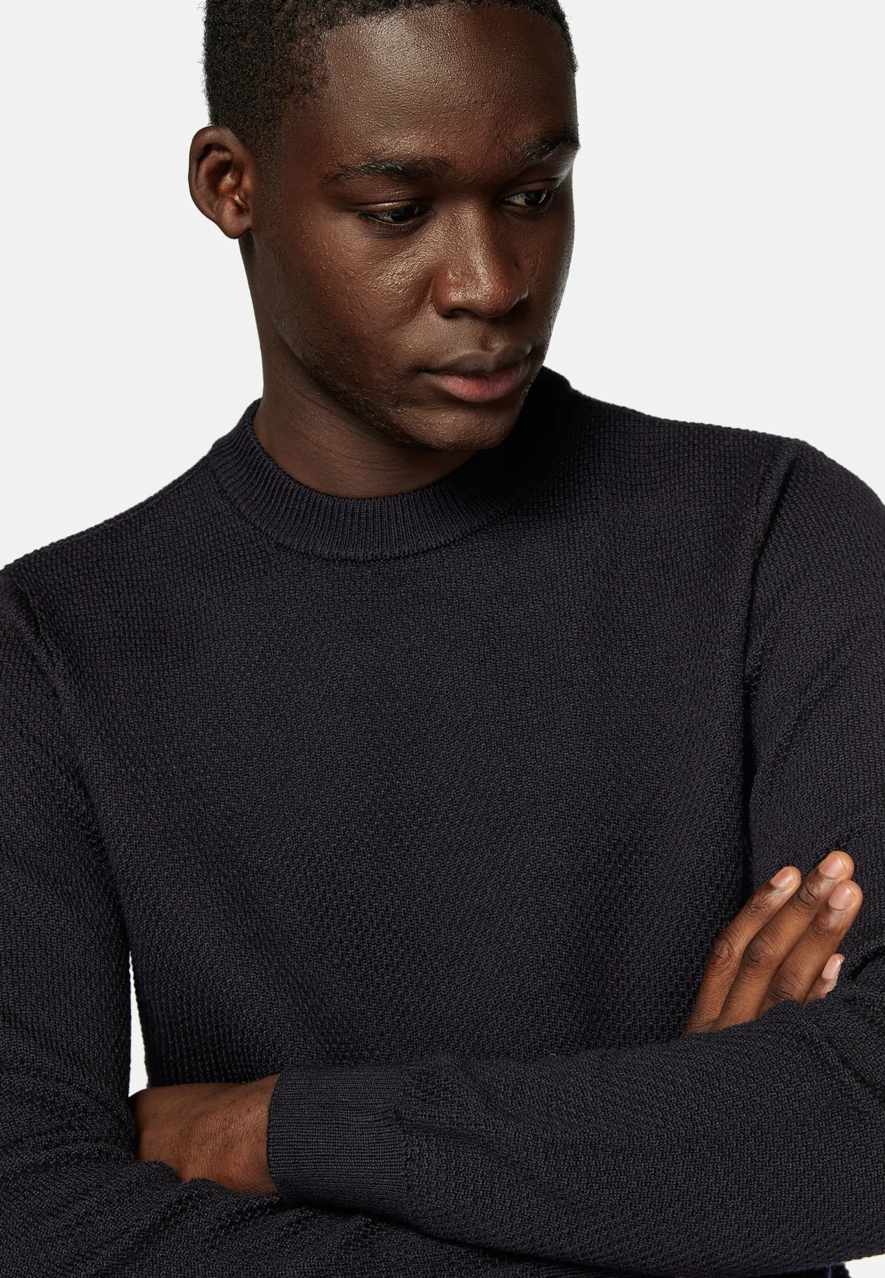 Tricots-Boggi Milano Pull Col Rond Avec Points En Laine Mérinos