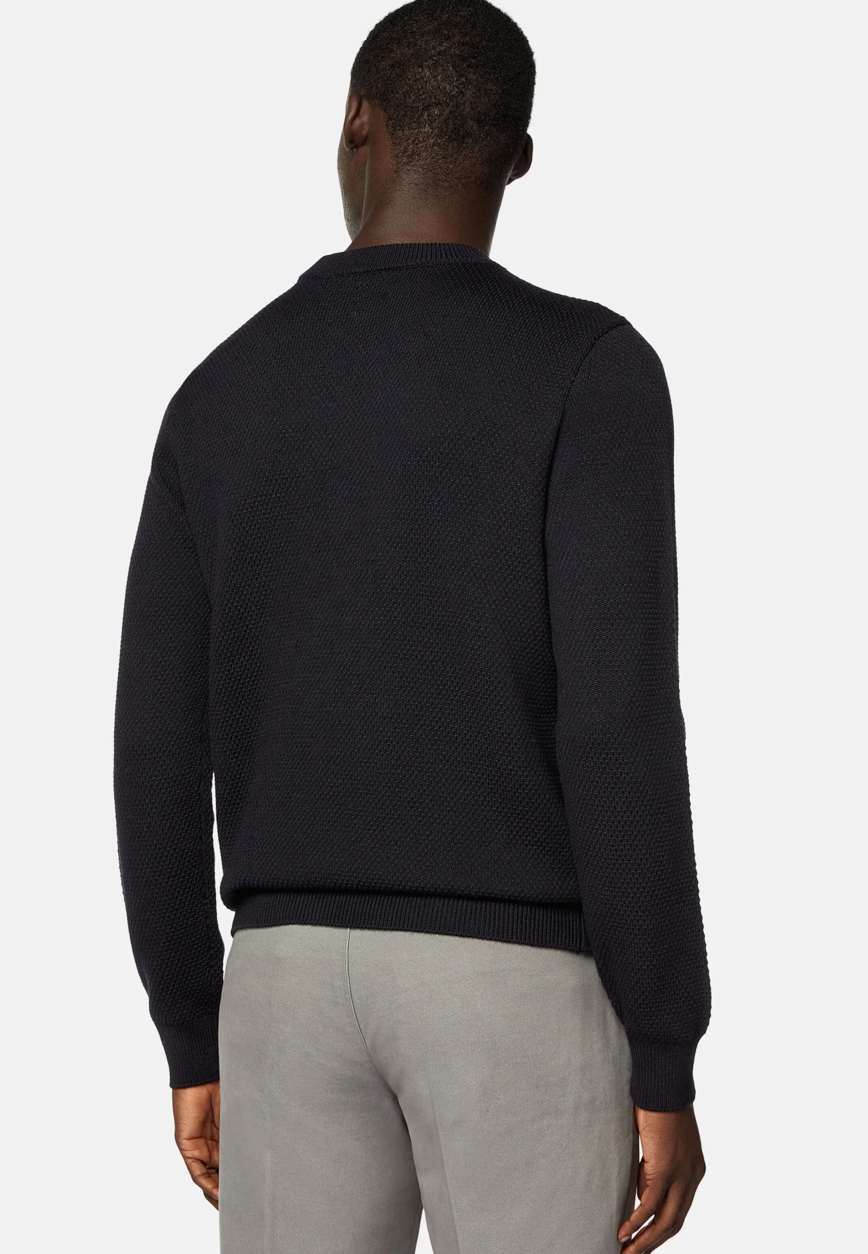 Tricots-Boggi Milano Pull Col Rond Avec Points En Laine Mérinos