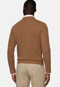 Tricots-Boggi Milano Pull Col Rond Noisette En Laine Mélangée