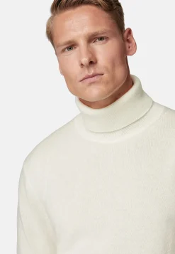 Tricots-Boggi Milano Pull Col Roulé Blanc En Cachemire