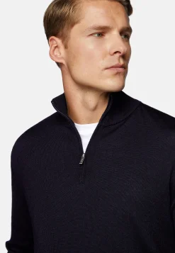 Tricots-Boggi Milano Pull Demi Zip En Laine Mérinos