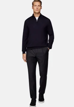 Tricots-Boggi Milano Pull Demi Zip En Laine Mérinos