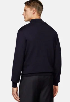 Tricots-Boggi Milano Pull Demi Zip En Laine Mérinos