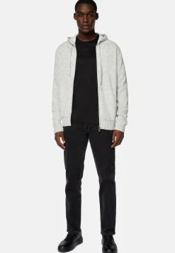 Tricots-Boggi Milano Pull Full Zip À Capuche En Cachemire Mélangé Gris