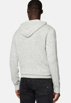 Tricots-Boggi Milano Pull Full Zip À Capuche En Cachemire Mélangé Gris