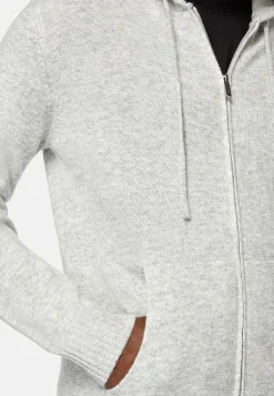 Tricots-Boggi Milano Pull Full Zip À Capuche En Cachemire Mélangé Gris