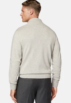 Tricots-Boggi Milano Pull Full Zip En Laine Cachemire Sable