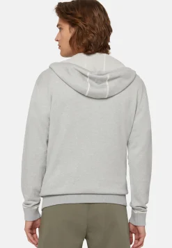Tricots-Boggi Milano Pull Demi-Zip En Coton Soie Cachemire Gris