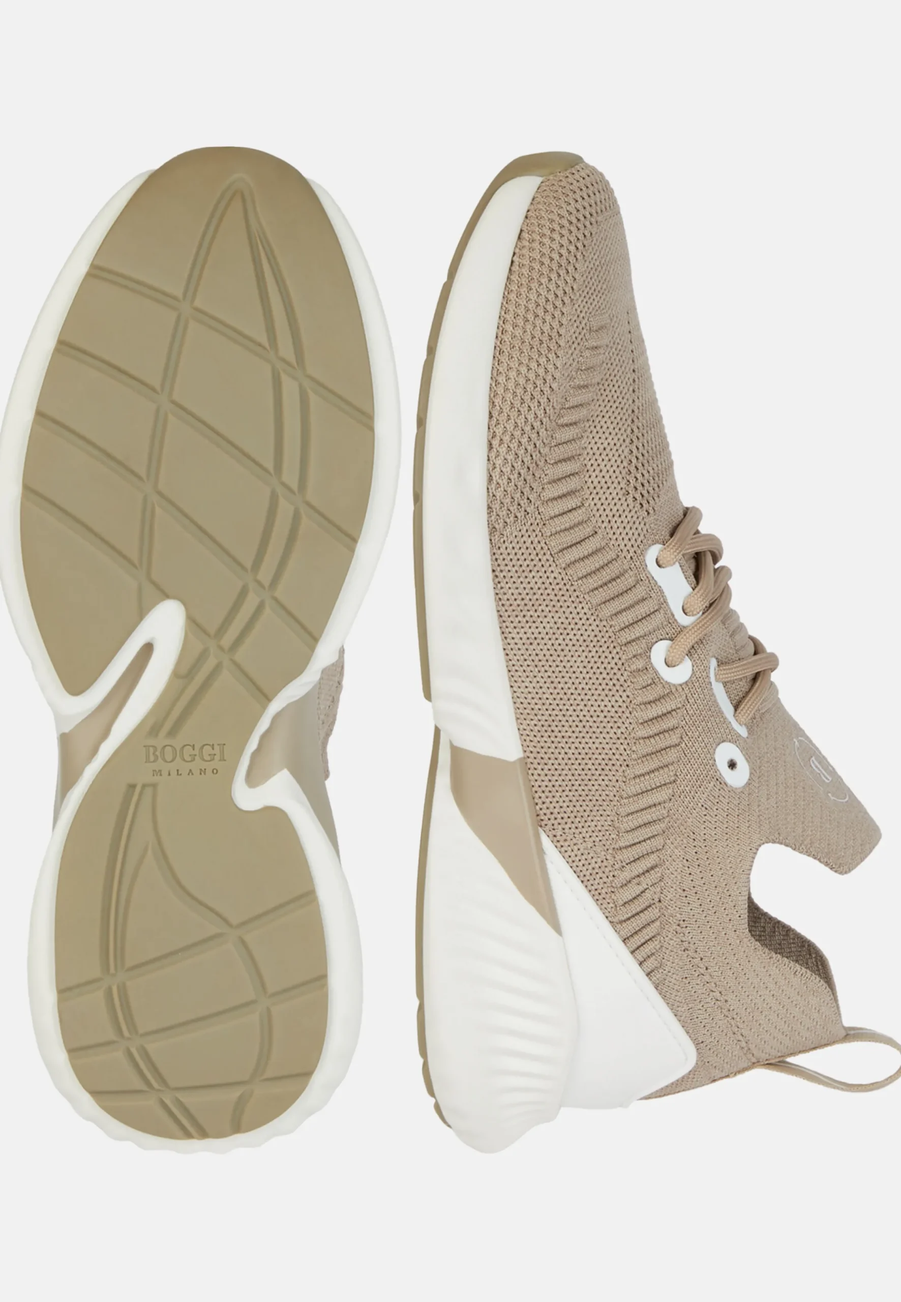 Sneakers-Boggi Milano Sneakers Willow Beiges En Fil Recyclé