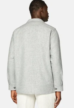 Surchemise & Shirt Jackets|Chemises Décontractée-Boggi Milano Surchemise Camp En Mélange Laine Et Tencel