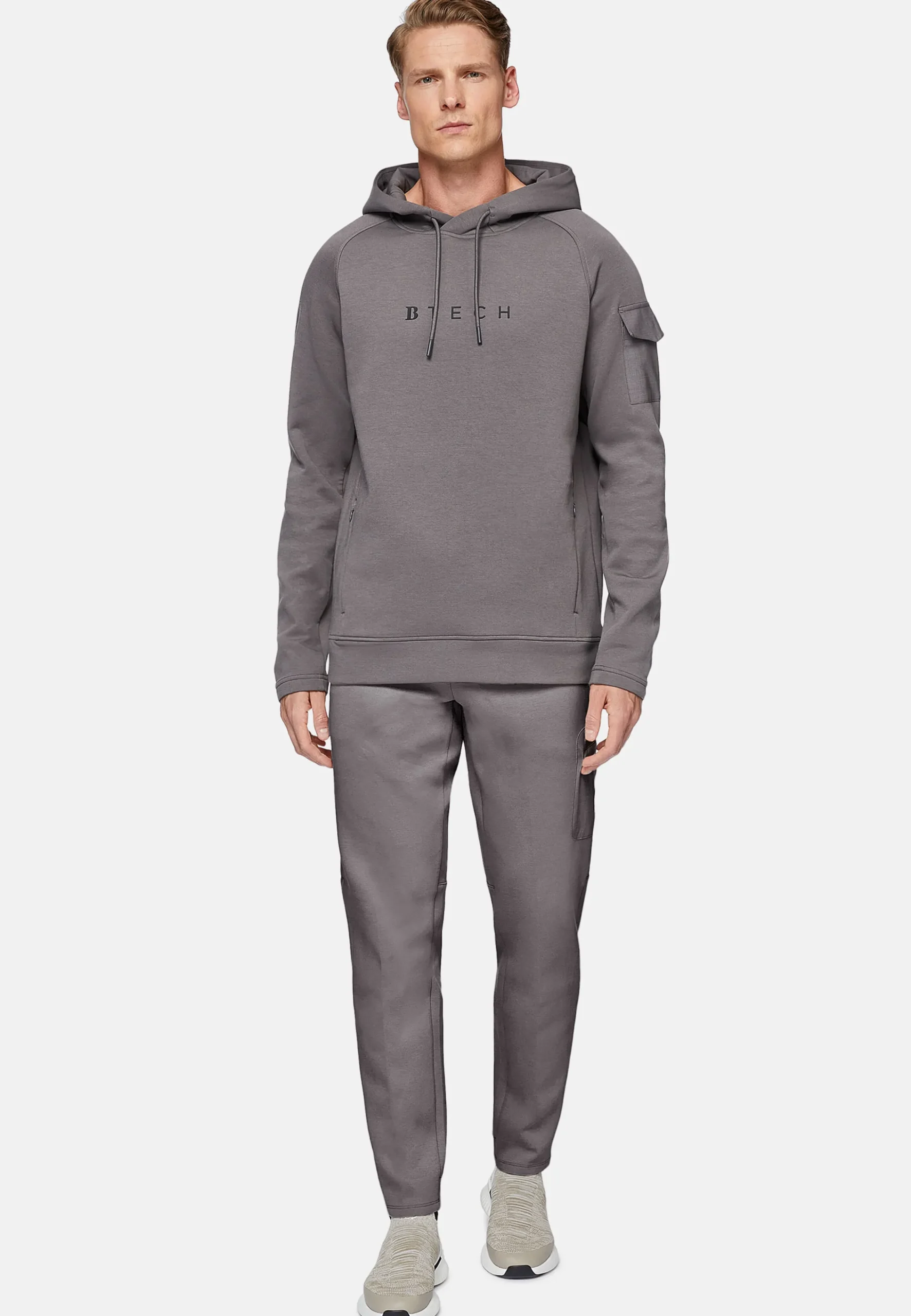 Sweats Et Joggings-Boggi Milano Sweat-Shirt À Capuche En Coton Mélangé Scuba Léger