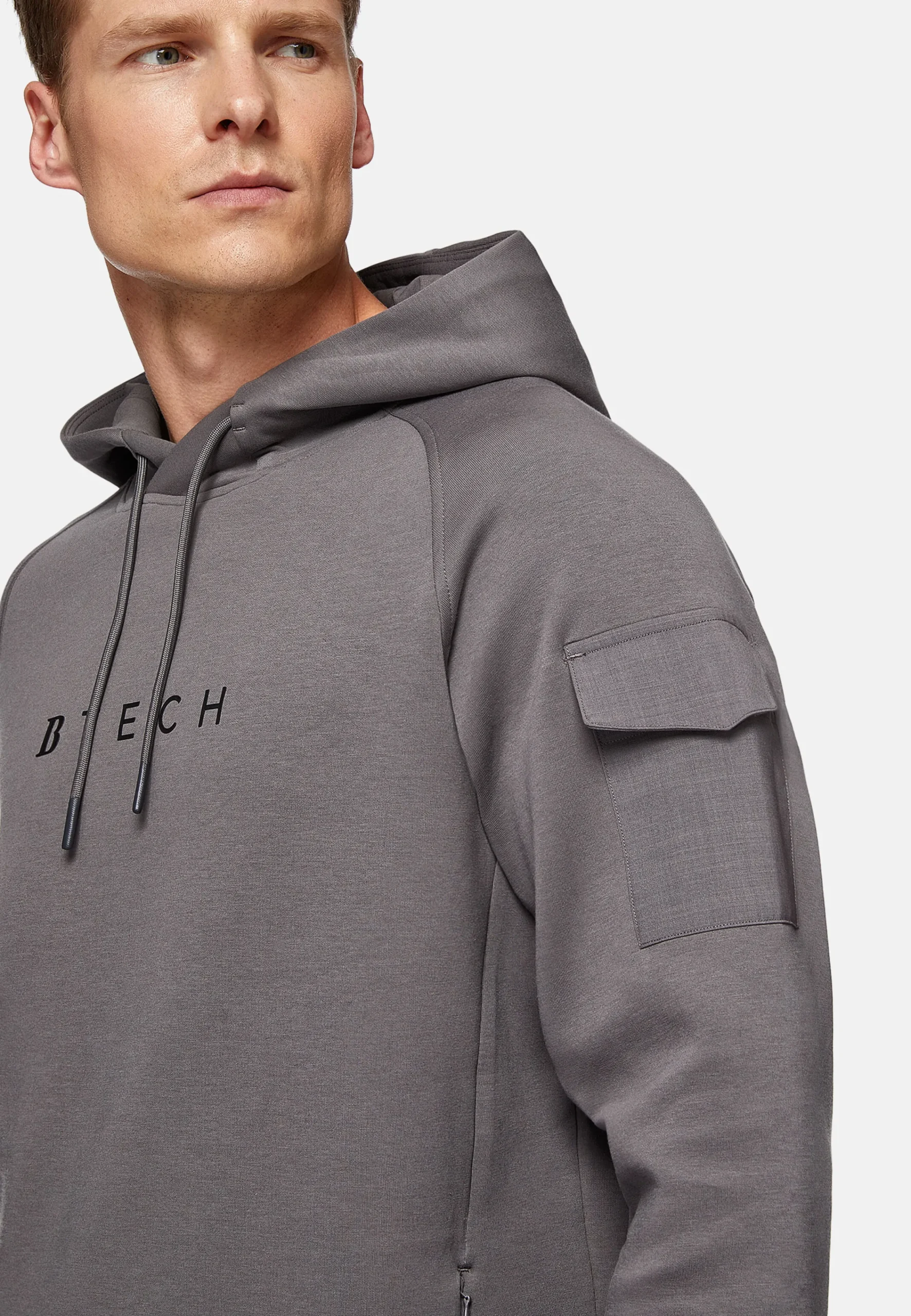 Sweats Et Joggings-Boggi Milano Sweat-Shirt À Capuche En Coton Mélangé Scuba Léger