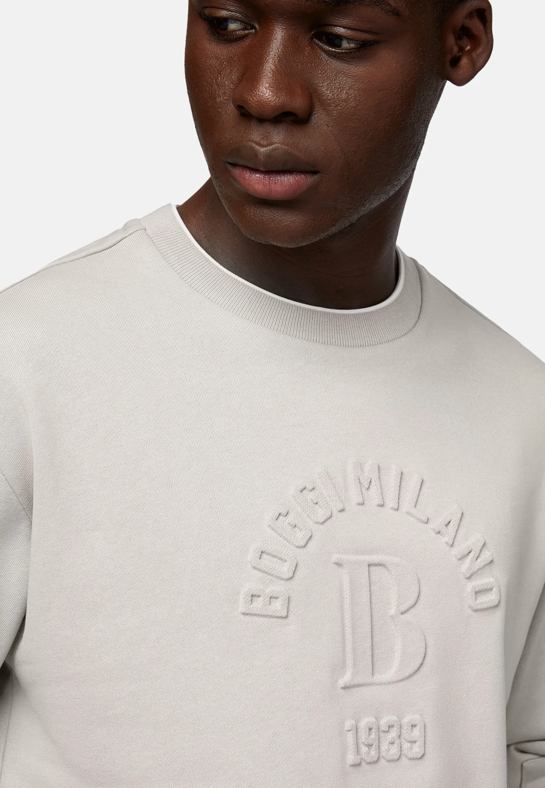 Sweats Et Joggings-Boggi Milano Sweat-Shirt Col Rond En Coton Bio Mélangé