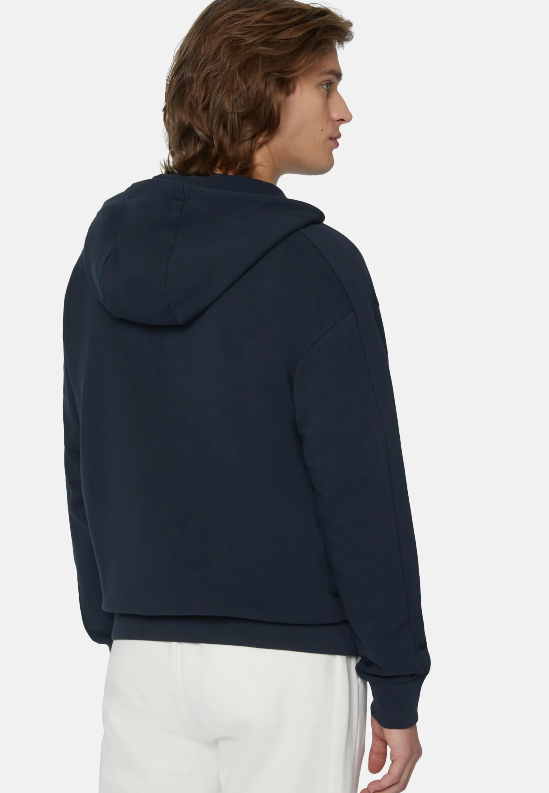 Sweats Et Joggings-Boggi Milano Sweat-Shirt Full Zip En Coton Bio Mélangé bleu marine