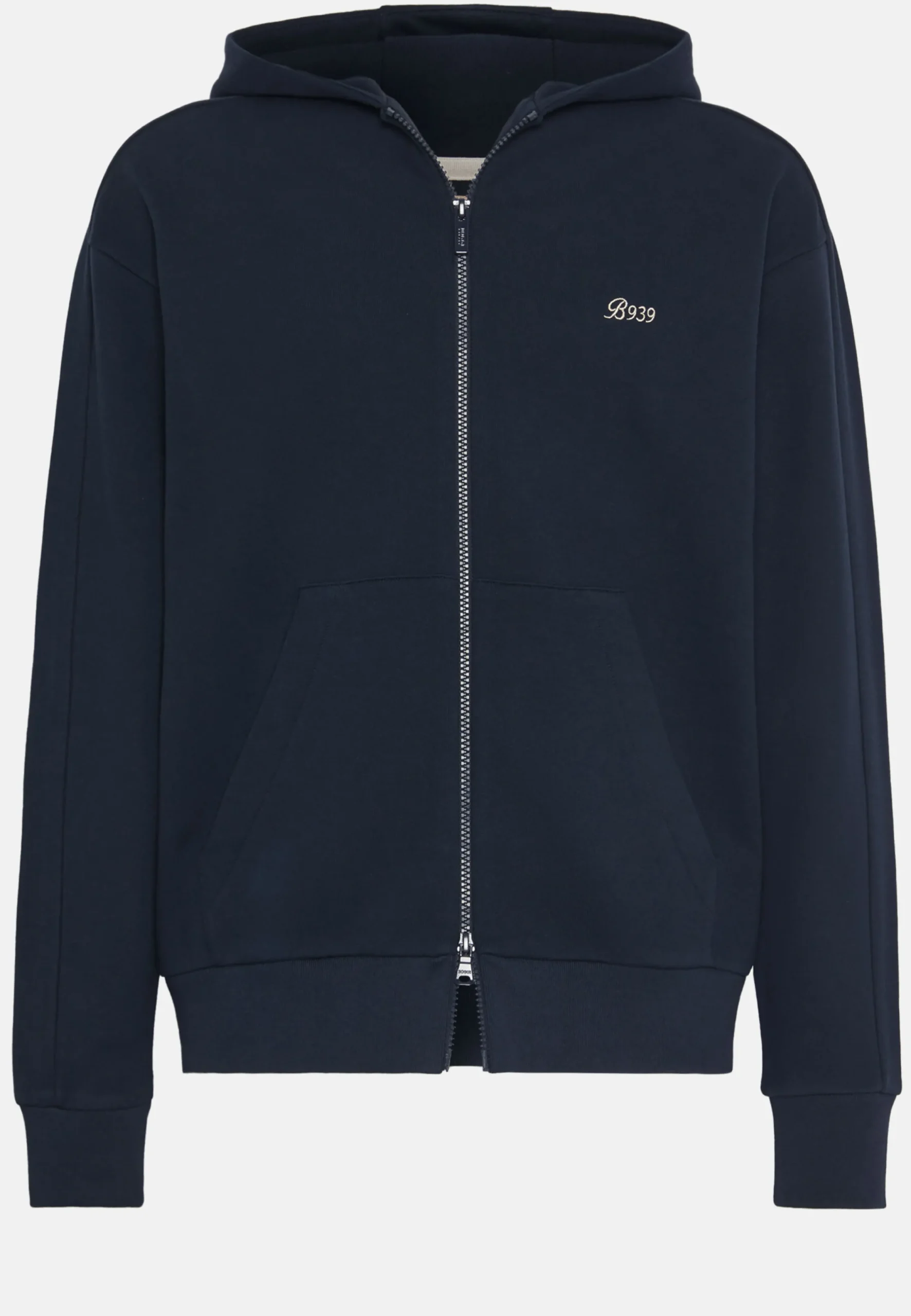 Sweats Et Joggings-Boggi Milano Sweat-Shirt Full Zip En Coton Bio Mélangé bleu marine