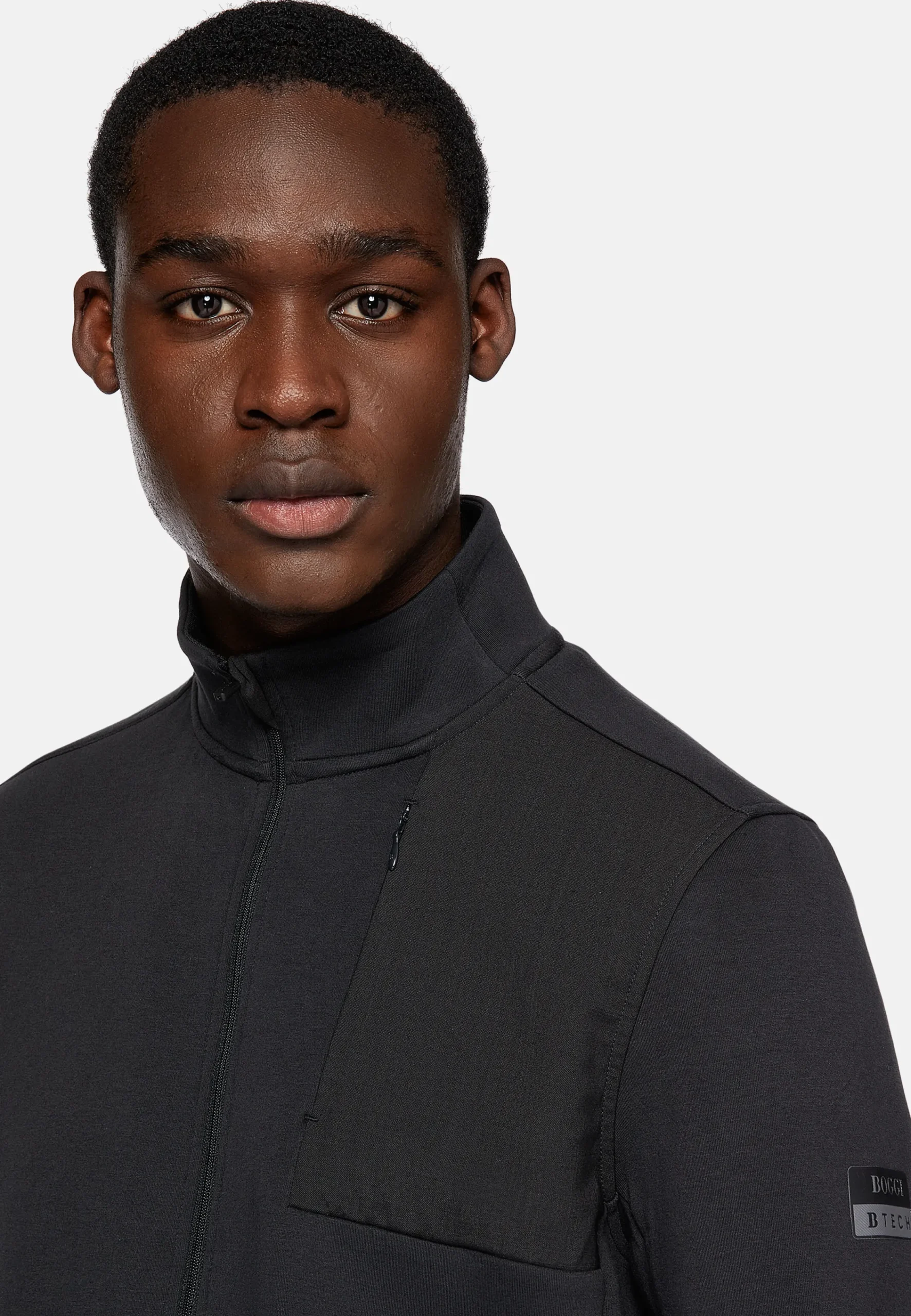 Sweats Et Joggings-Boggi Milano Sweat-Shirt Full Zip En Mélange Coton Et Scuba Léger