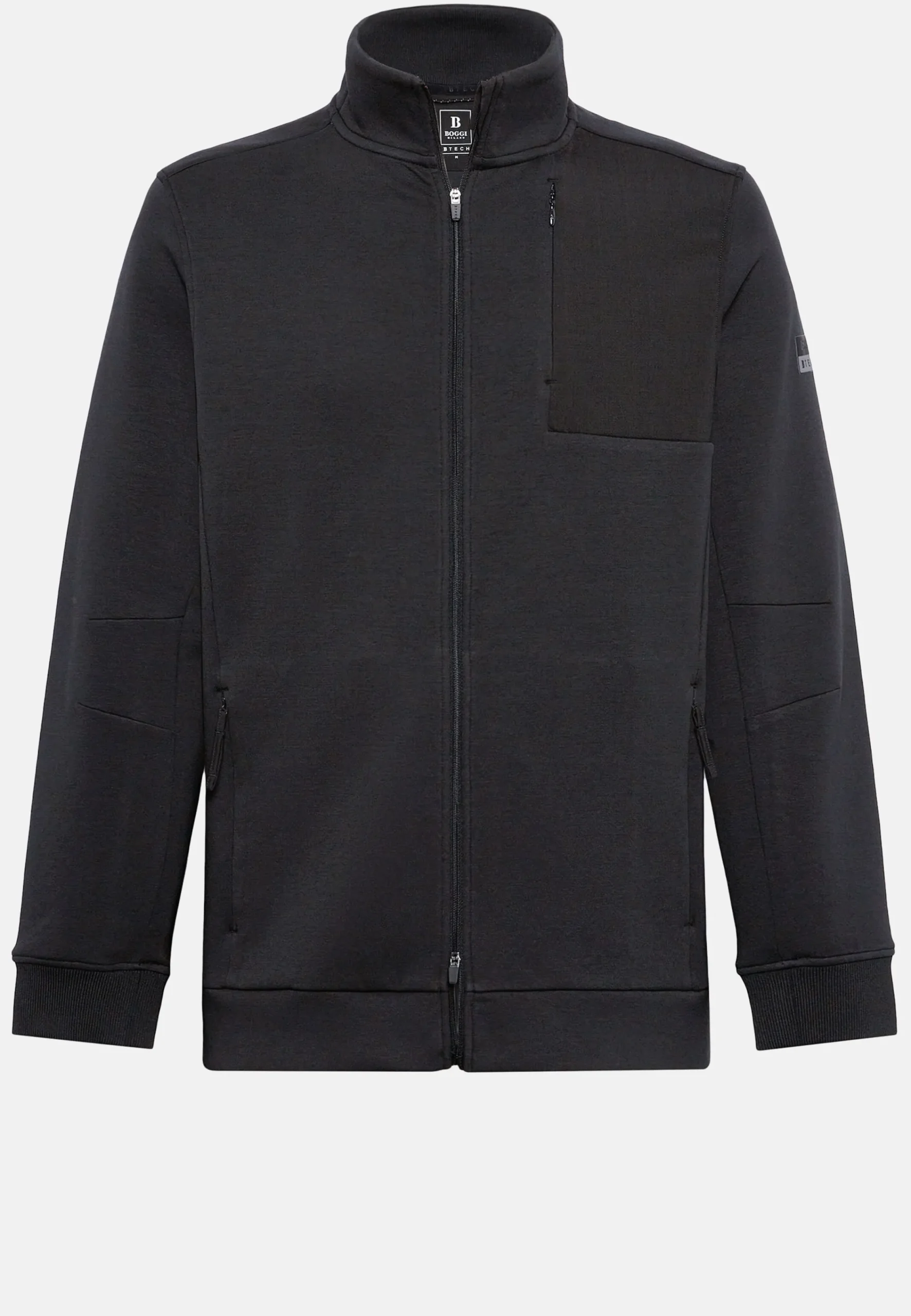 Sweats Et Joggings-Boggi Milano Sweat-Shirt Full Zip En Mélange Coton Et Scuba Léger