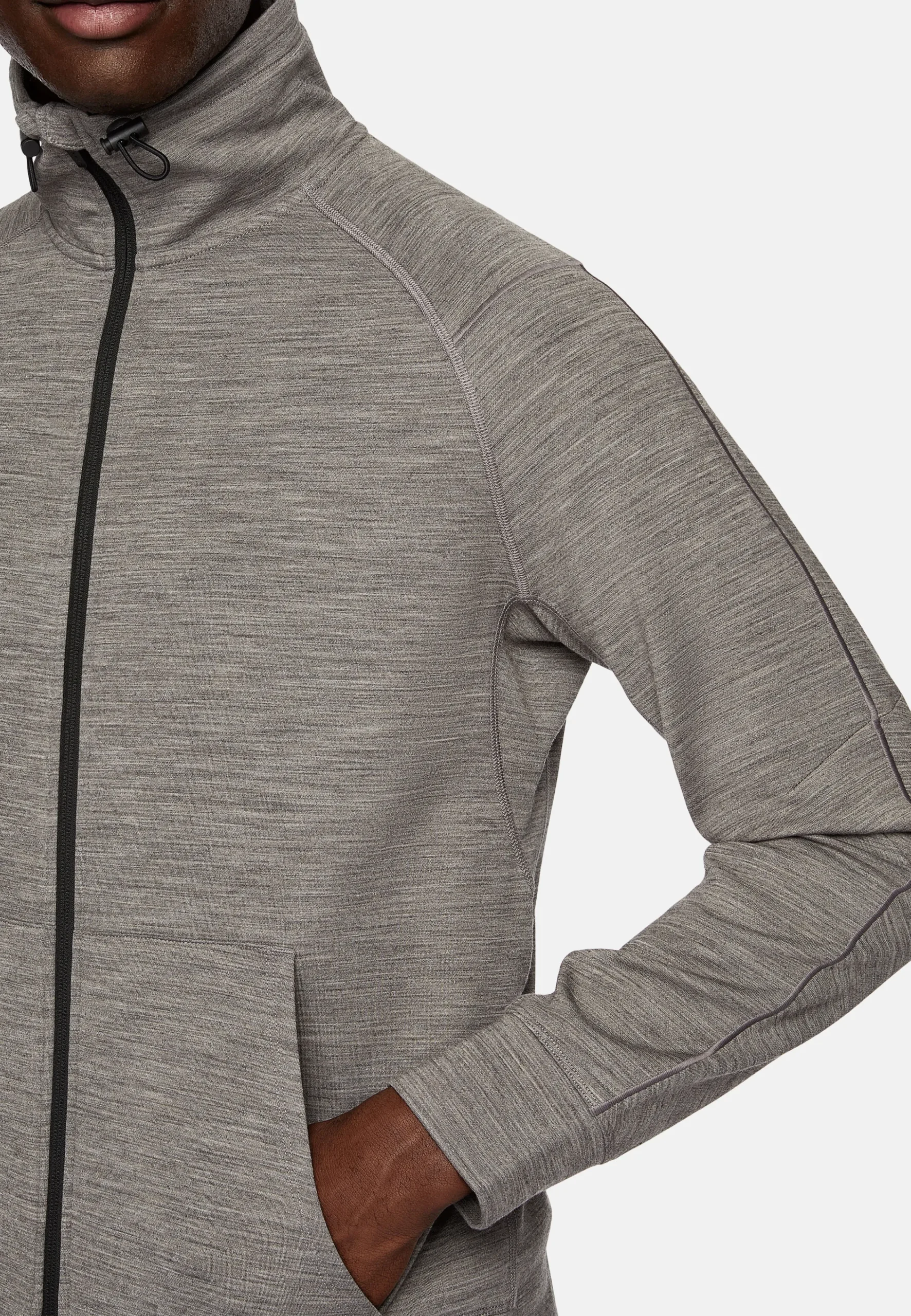 Sweats Et Joggings-Boggi Milano Sweat-Shirt Full Zip En Mélange Coton Scuba Léger Gris