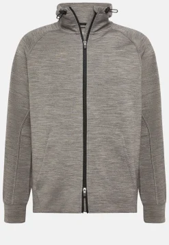 Sweats Et Joggings-Boggi Milano Sweat-Shirt Full Zip En Mélange Coton Scuba Léger Gris