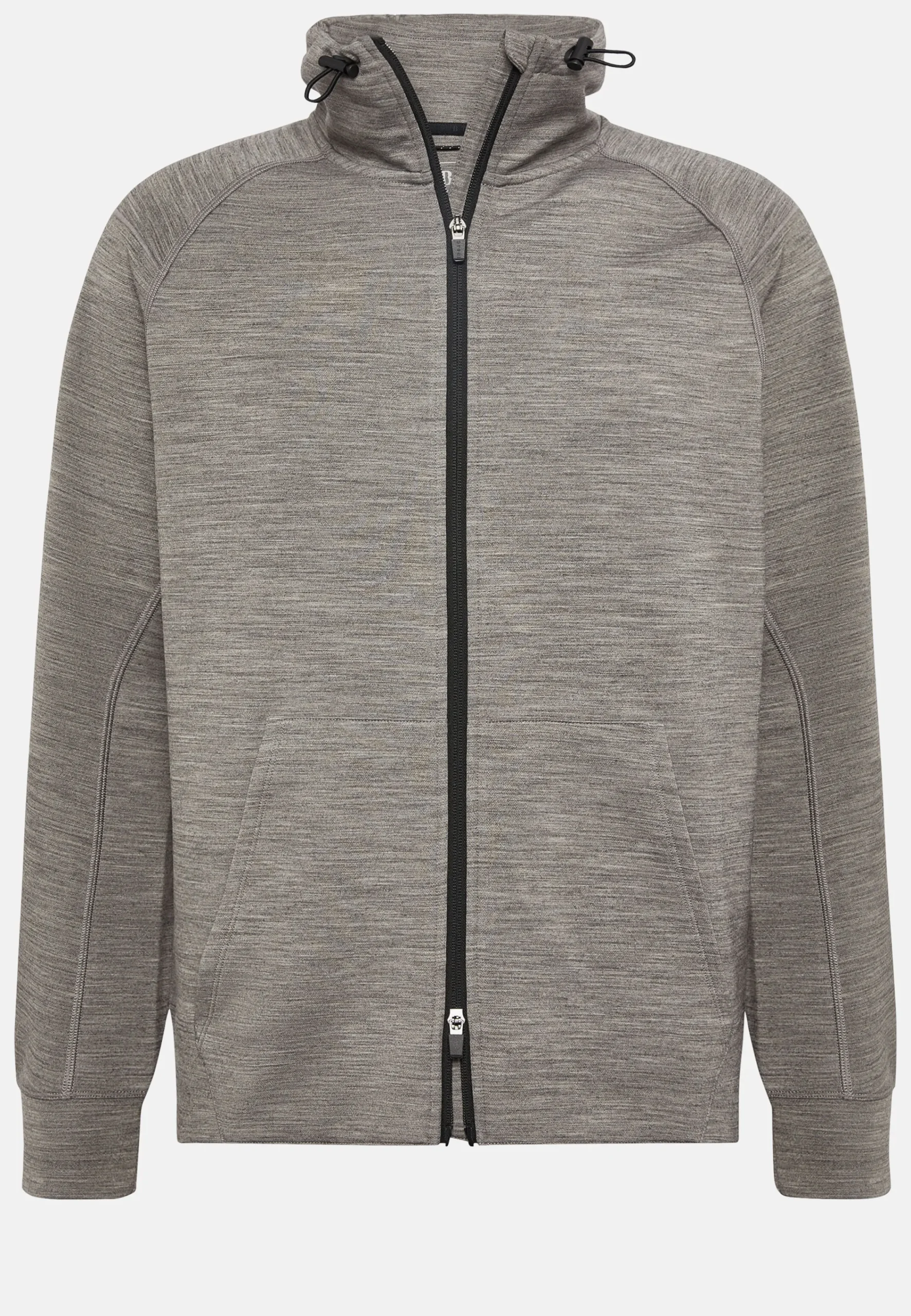 Sweats Et Joggings-Boggi Milano Sweat-Shirt Full Zip En Mélange Coton Scuba Léger Gris