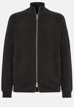 Sweats Et Joggings|Tricots-Boggi Milano Sweat-shirt Full Zip Maille Anthracite En Coton Technique