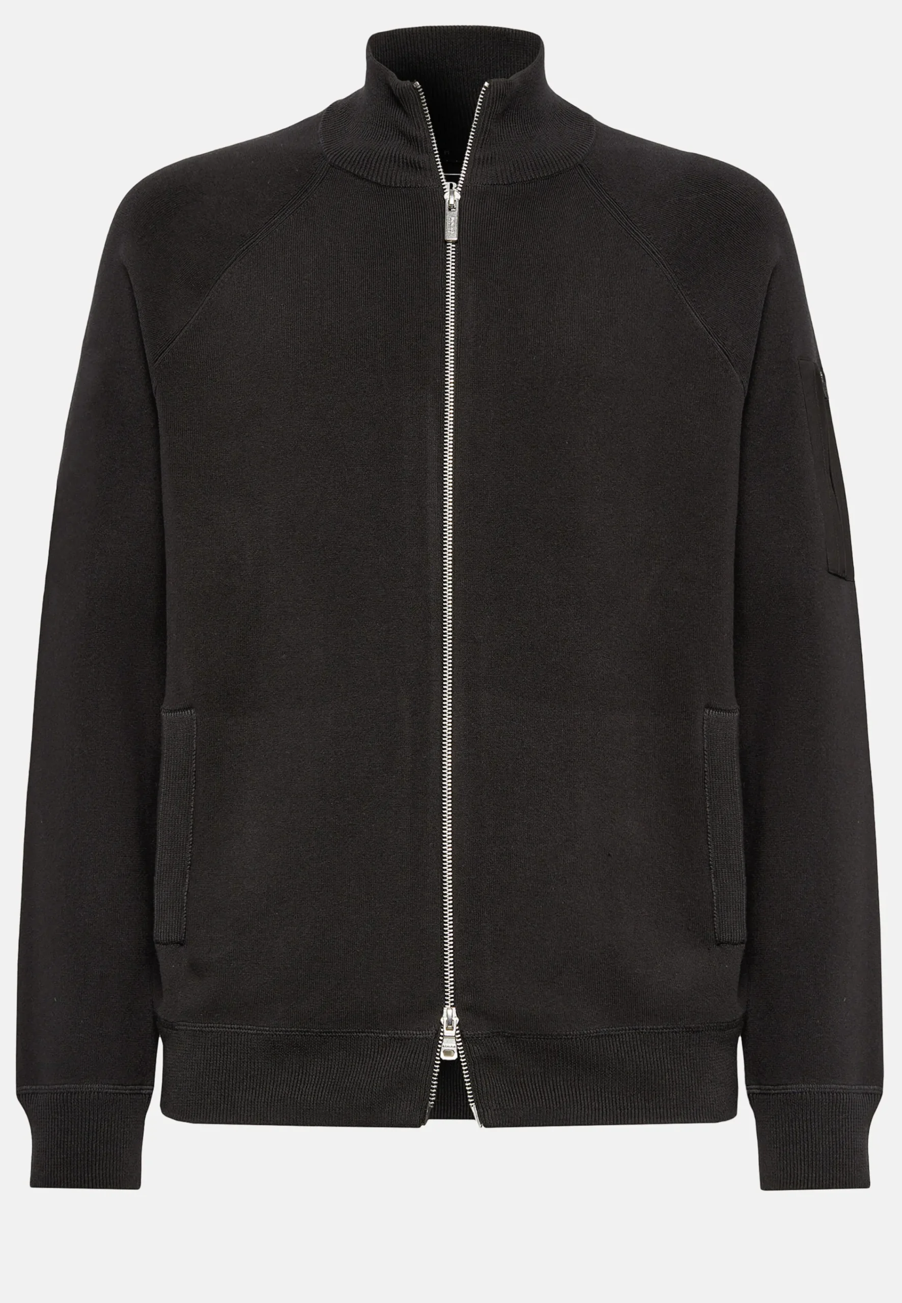 Sweats Et Joggings|Tricots-Boggi Milano Sweat-shirt Full Zip Maille Anthracite En Coton Technique