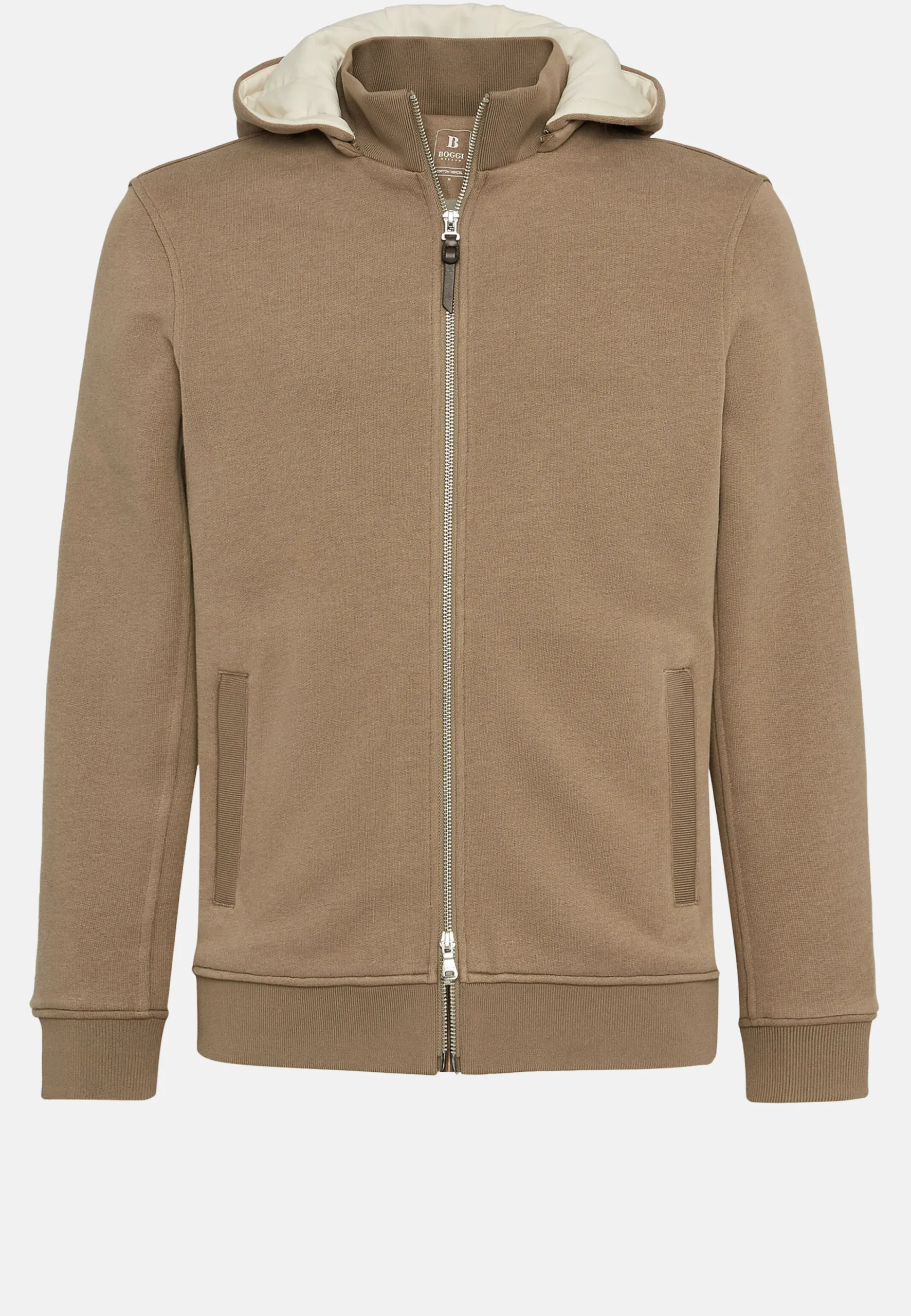 Sweats Et Joggings-Boggi Milano Sweat-shirt Rembourré À Capuche En Coton Tencel Beige